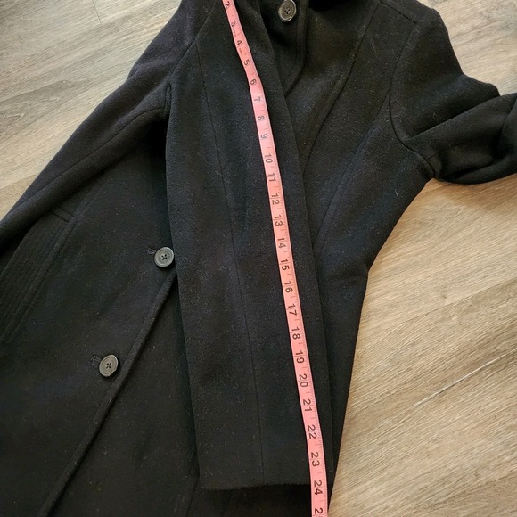 Anne Klein Wool Cashmere Walking Coat Black 10 Classic Quiet Luxury Minimalist - Picture 16 of 16